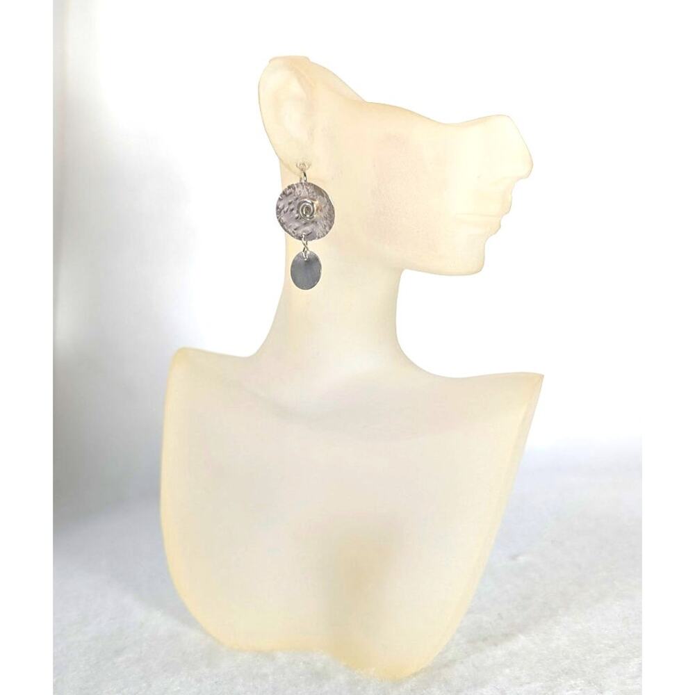 Sterling Silver Earrings dangle substantial wires Handmade  1.5"x 3/4"OOAK NWT